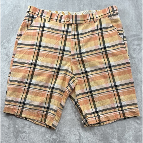 Loudmouth Golf Other - LoudMouth Golf Shorts Men 38 Orange Plaid Flat Front 10'' Inseam Breathable